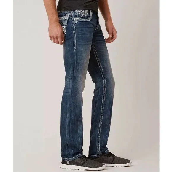 Rock Revival Men's Adriel SJ400 Slim Straight Jeans Size 38 - Picture 12 of 14